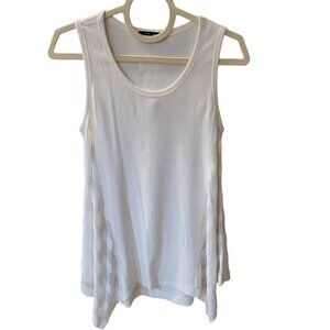 Doe & Rae Sleeveless Scoopneck Swing Tank Top White small